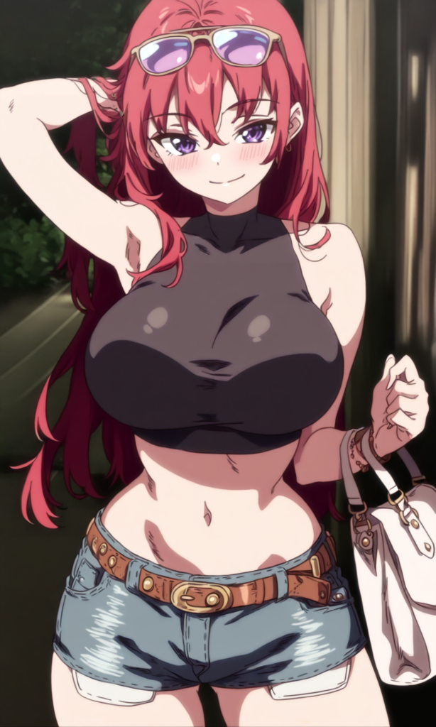 Woman, red hair, purple eyes, large breasts, bangs, Kirill, Shounen ga Otona ni Natta Natsu, anime-H