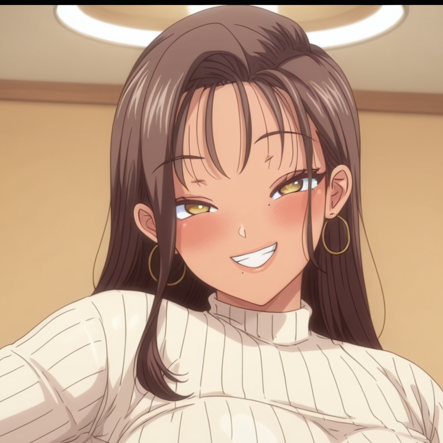 kojimathewhore, brown hair, long hair, yellow eyes, massive breasts, slender body, lips, nose, anime screencap, original style, uncensored, Kojima | Nikuen | |Illustrious