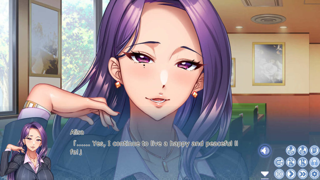 Arisa Hidaka 日高 アリサ | Kan'ochi x Netorare Kazoku 完堕ちx寝取られ家族 | エロゲーム, hidakaarisa, purple eyes, purple hair, long hair, mole under eye, big breasts,,,, anime-H
