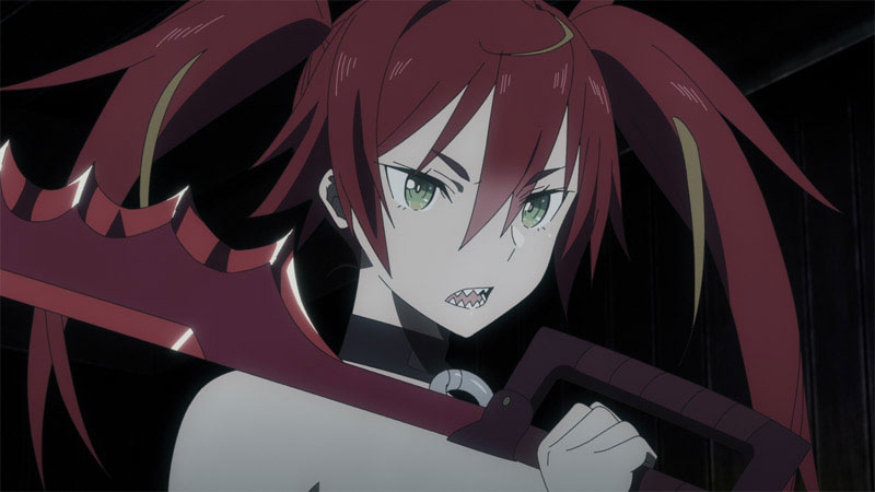 Mizarisa_LW, Full_dive_style, red hair, green eyes, twintails, long hair, multicolored hair, blonde hair, ahoge,sharp teeth, maestros de la tortura en el anime