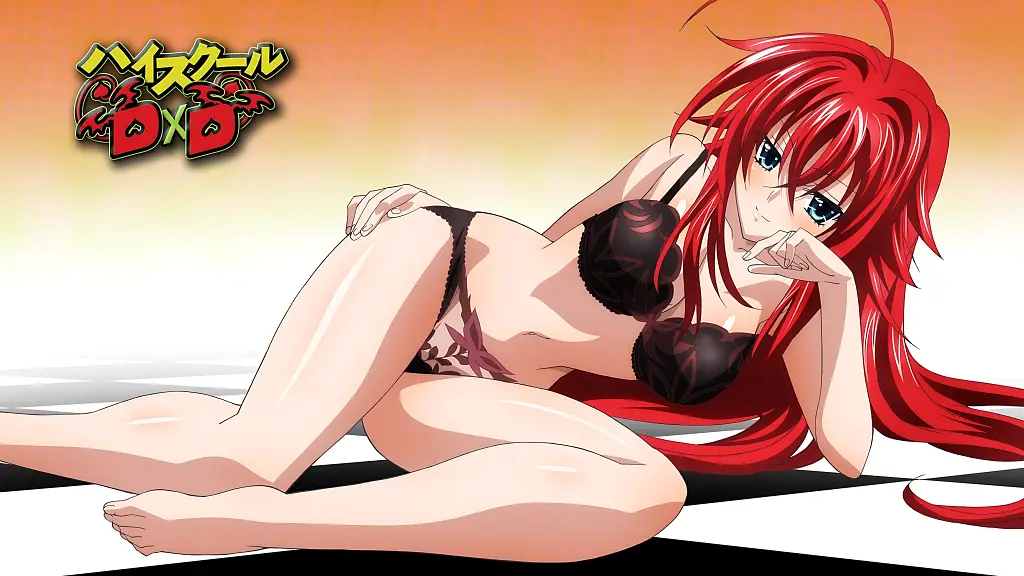 red hair, bare legs, large breast, rias gremory, dxd, big ass, ponytail, Ecchi de Batalla