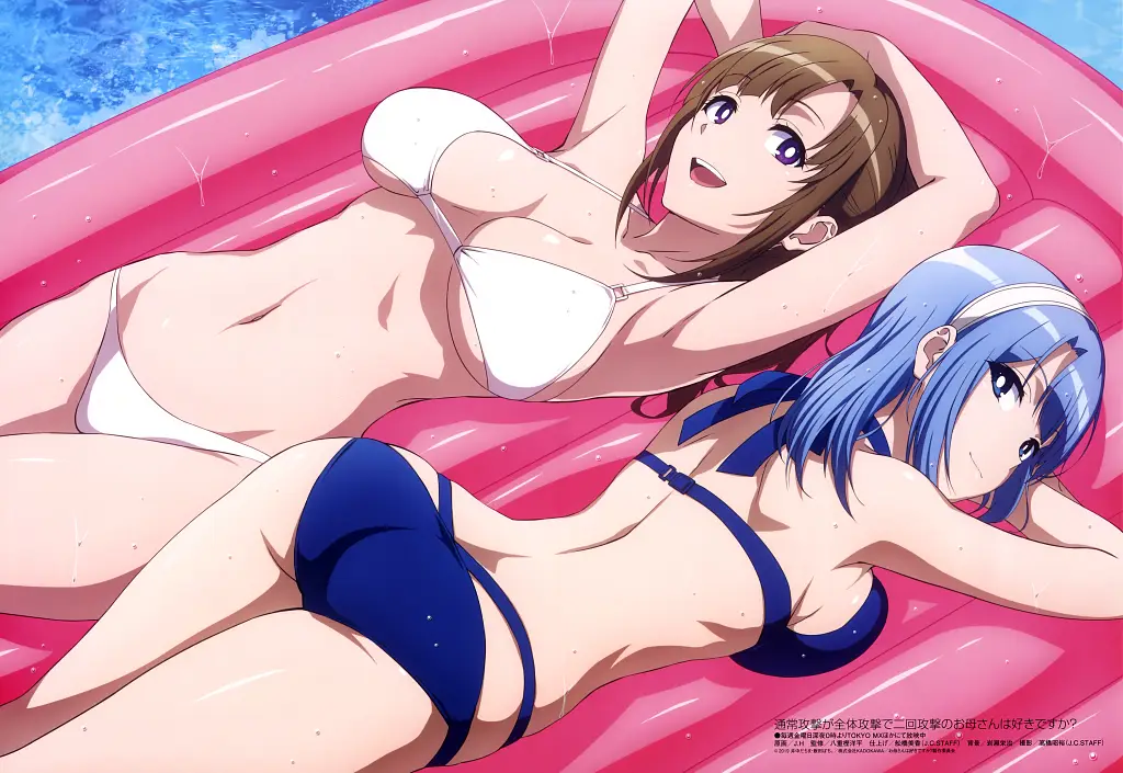 mamako oosuki, long hair, brown hair, purple eyes, hair ribbon, braid, bright pupils, french braid, white pupils, mature female, breasts, anime screencap, Obasan más atractivas