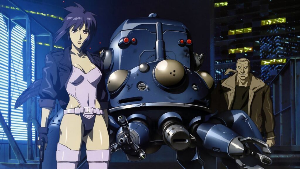 Waifus con Diseños de Combate más Sexys, Motoko Kusanagi (草薙 素子) - Ghost in the Shell (Koukaku Kidoutai) (攻殻機動隊) - COMMISSION, motoko kusanagi, kusanagi motoko, short hair, blue hair, pink eyes, retro artstyle, 1980s (style), medium breasts, anime screencap