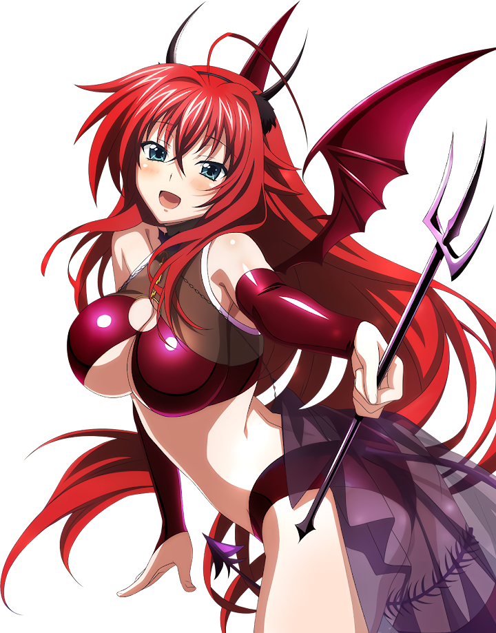 red hair, bare legs, large breast, rias gremory, dxd, big ass, ponytail