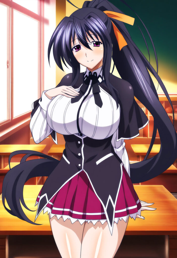Akeno Himejima, (High School DxD), (bluish-black hair, purple eyes)