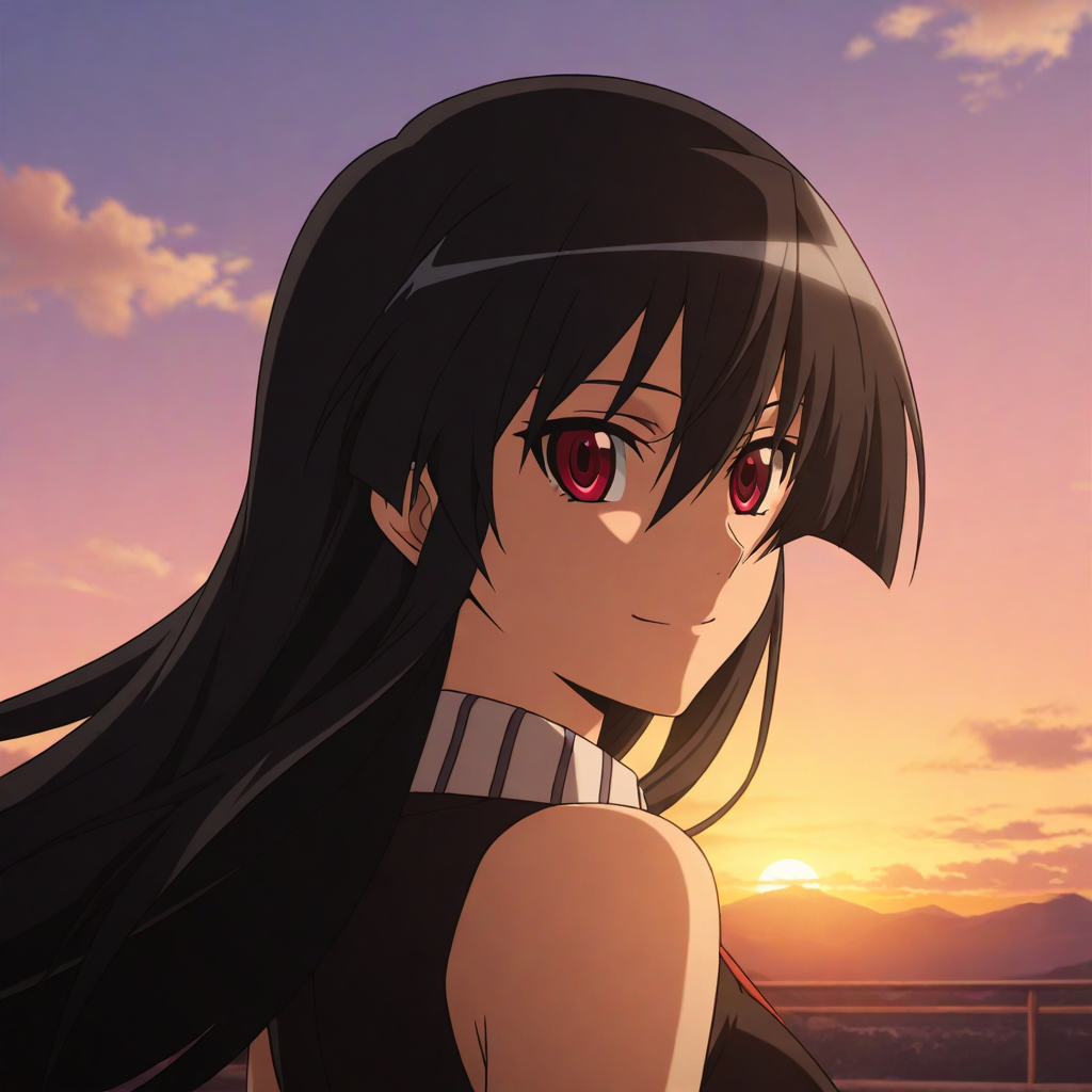 Akame ga Kill! Girl Pack, Akame / アカメ - Akame ga Kill - IllustriousXL, akame-illustxl, 1girl, long hair, black hair, red eyes, gloves, necktie, katana, very long hair, sleeveless, skirt, belt, dress, Waifus con una Belleza Elegante