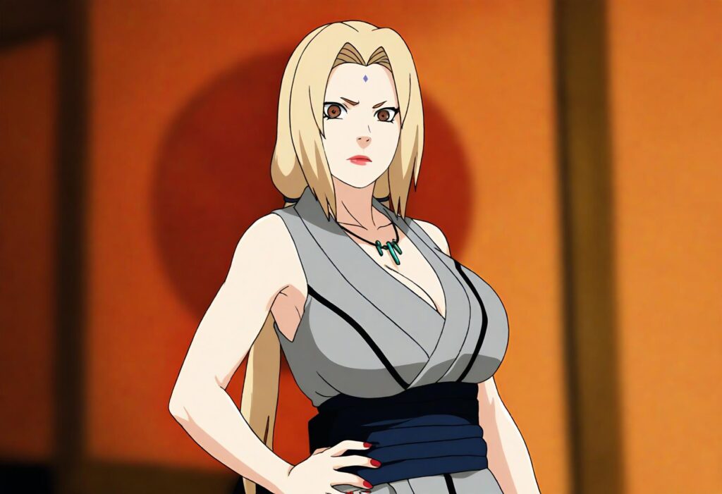 [IL] 纲手 Tsunade | 火影忍者 Naruto, tsun4d3, blonde hair, forehead mark, long hair, mature female, hazel eyes, parted bangs, twintails, massive breasts, lips, nose, manga, sketch, hatching shadow, original style, uncensored, Waifus con una Belleza Elegante